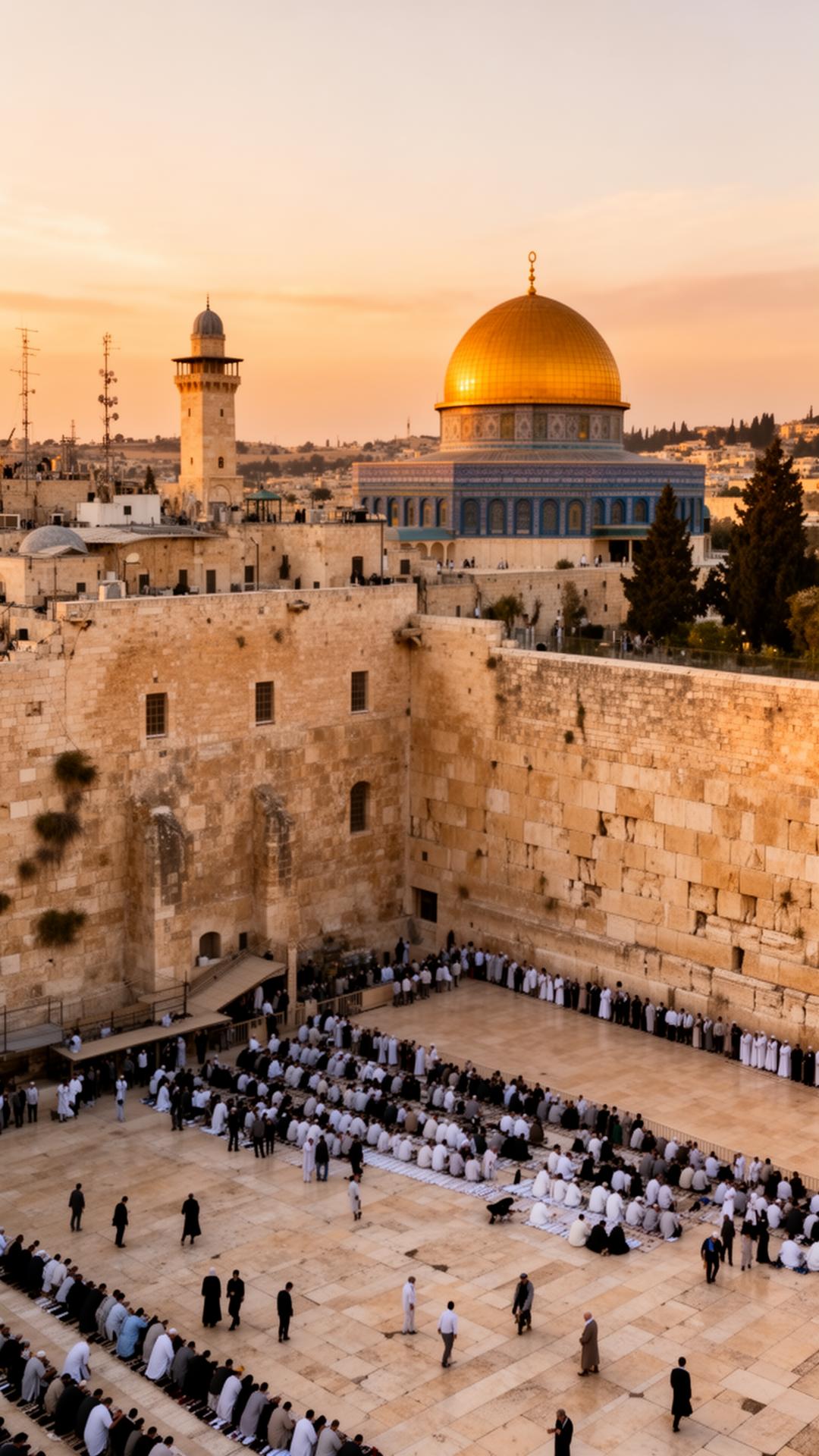 Golden hour over the Old City of Jerusalem